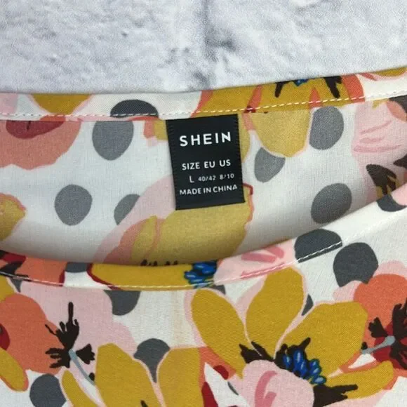 Shein Floral Babydoll Blouse Size Large - Picture 3 of 5
